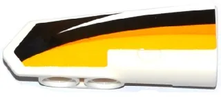 Technic, Panel Fairing #21 Very Small Smooth, Side B with Yellow, Orange and White Stripes on Black Background Pattern (Sticker) - Set 42044