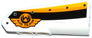 Technic, Panel Fairing #21 Very Small Smooth, Side B with Emblem with 'AIR TEAM' and Yellow, Orange and White Stripes Pattern (Sticker) - Set 42044