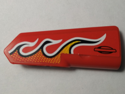 Technic, Panel Fairing #21 Very Small Smooth, Side B with Flames Pattern (Sticker) - Set 42005