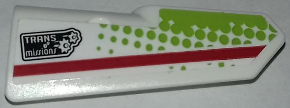 Technic, Panel Fairing #21 Very Small Smooth, Side B with Red Stripe, Lime Dots and 'TRANS missions' Pattern (Sticker) - Set 42065