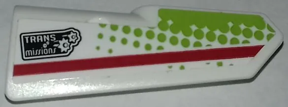 Technic, Panel Fairing #21 Very Small Smooth, Side B with Red Stripe, Lime Dots and 'TRANS missions' Pattern (Sticker) - Set 42065