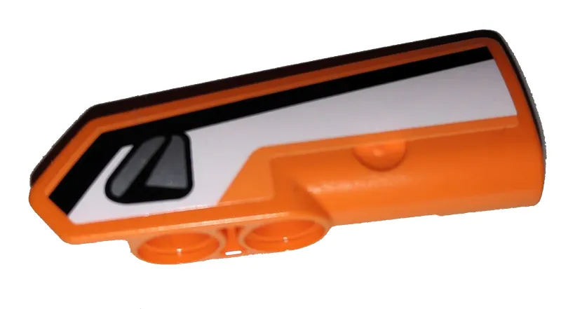 Technic, Panel Fairing #21 Very Small Smooth, Side B with Black Stripe and Silver Handle on White Background Pattern (Sticker) - Set 42038