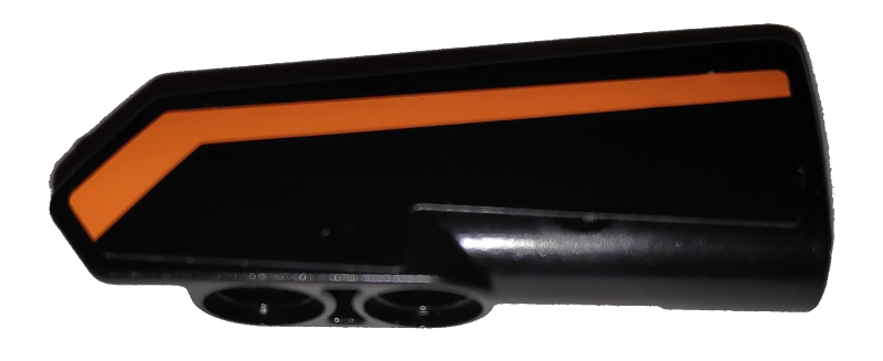 Technic, Panel Fairing #21 Very Small Smooth, Side B with Orange Stripe on Black Background Pattern (Sticker) - Set 42038