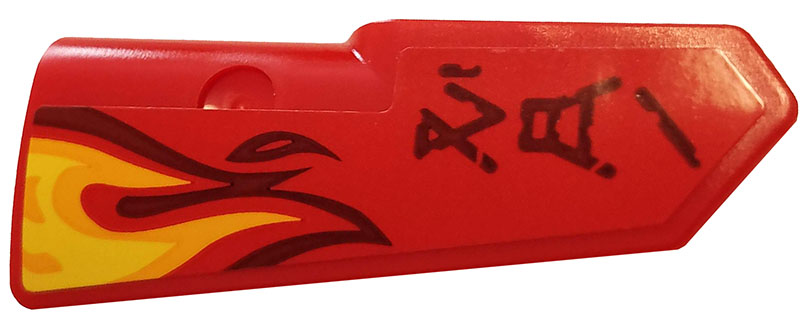Technic, Panel Fairing #21 Very Small Smooth, Side B with Flames and 'KAI' Pattern (Sticker) - Set 70667