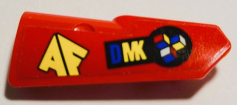 Technic, Panel Fairing #21 Very Small Smooth, Side B with 'AF' and 'DMK' Pattern (Sticker) - Set 70596