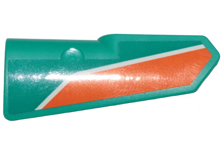 Technic, Panel Fairing #21 Very Small Smooth, Side B with Orange and White Stripes Pattern (Sticker) - Set 42117