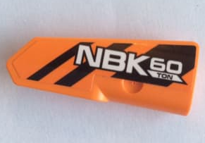 Technic, Panel Fairing #21 Very Small Smooth, Side B with 'NBK60 TON' and Black Stripes Pattern (Sticker) - Set 42062