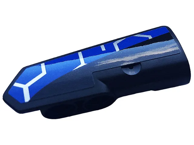 Technic, Panel Fairing #21 Very Small Smooth, Side B with Black, Silver and Blue Race Pattern (Sticker) - Set 42123