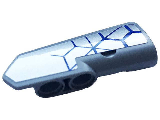 Technic, Panel Fairing #21 Very Small Smooth, Side B with Silver and Blue Race Pattern (Sticker) - Set 42123