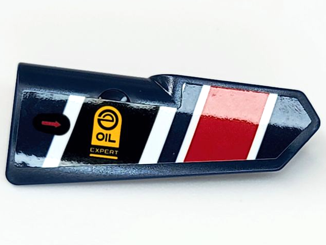 Technic, Panel Fairing #21 Very Small Smooth, Side B with 'OIL EXPERT', Black, Red, and White Stripes Pattern (Sticker) - Set 42109