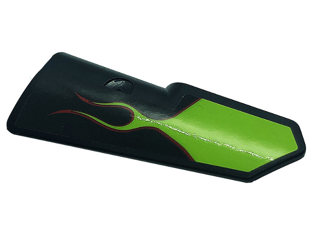 Technic, Panel Fairing #21 Very Small Smooth, Side B with Lime Flames Pattern (Sticker) - Set 42118