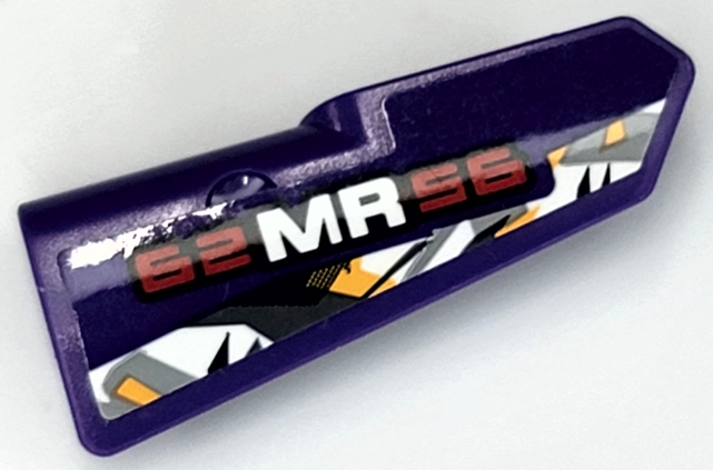 Technic, Panel Fairing #21 Very Small Smooth, Side B with Red and White '62MR56' and Geometric Stripe Pattern (Sticker) - Set 42069