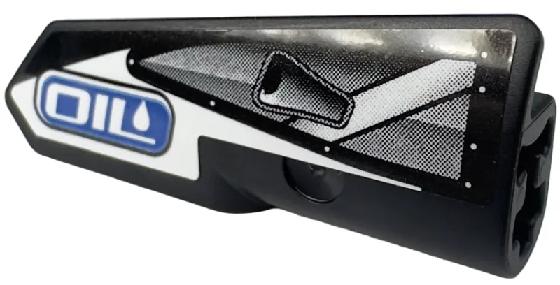 Technic, Panel Fairing #21 Very Small Smooth, Side B with White 'OIL' on Blue Background and Silver Air Intake Pattern (Sticker) - Set 42153