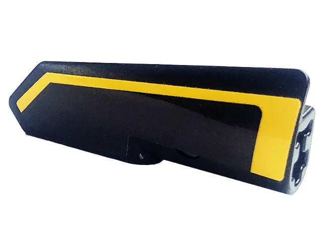 Technic, Panel Fairing #21 Very Small Smooth, Side B with Bent Yellow Stripe Pattern (Sticker) - Set 42094