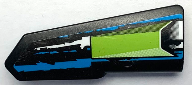 Technic, Panel Fairing #21 Very Small Smooth, Side B with Lime Air Intake Vent and Blue and White Stripes Pattern (Sticker) - Set 42103