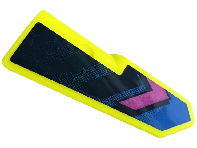 Technic, Panel Fairing #21 Very Small Smooth, Side B with Blue Honeycomb and Black and Dark Pink Chevrons Pattern (Sticker) - Set 42164