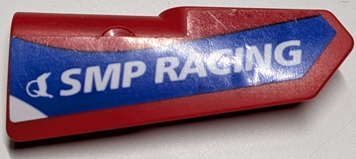 Technic, Panel Fairing #21 Very Small Smooth, Side B with White 'SMP RACING' on Blue Stripe Pattern (Sticker) - Set 42125