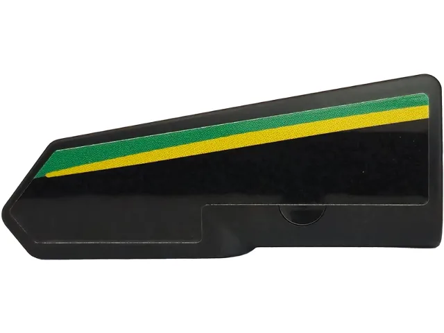 Technic, Panel Fairing #21 Very Small Smooth, Side B with Green and Yellow Stripes Pattern (Sticker) - Set 42240