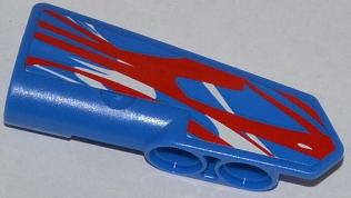 Technic, Panel Fairing #22 Very Small Smooth, Side A with Red and White Swirls Pattern (Sticker) - Set 42010