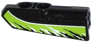 Technic, Panel Fairing #22 Very Small Smooth, Side A with Black and White Splatters on Lime Background Pattern (Sticker) - Set 42021