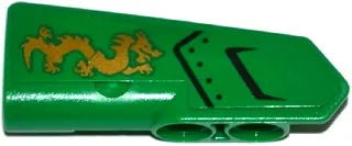 Technic, Panel Fairing #22 Very Small Smooth, Side A with Air Intake and Gold Dragon Pattern (Sticker) - Set 70755