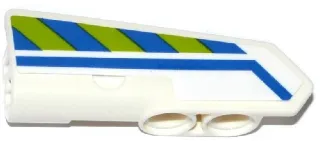 Technic, Panel Fairing #22 Very Small Smooth, Side A with Blue Line and Blue and Lime Danger Stripes Pattern (Sticker) - Set 42047