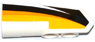 Technic, Panel Fairing #22 Very Small Smooth, Side A with Yellow, Orange and White Stripes on Black Background Pattern (Sticker) - Set 42044