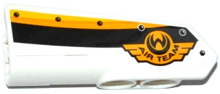 Technic, Panel Fairing #22 Very Small Smooth, Side A with Emblem with 'AIR TEAM' and Yellow, Orange and White Stripes Pattern (Sticker) - Set 42044