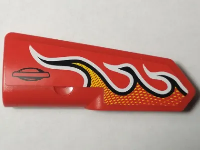 Technic, Panel Fairing #22 Very Small Smooth, Side A with Flames Pattern (Sticker) - Set 42005