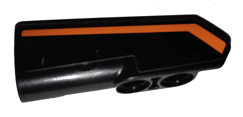 Technic, Panel Fairing #22 Very Small Smooth, Side A with Orange Stripe on Black Background Pattern (Sticker) - Set 42038