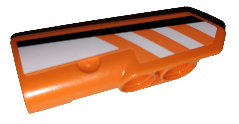 Technic, Panel Fairing #22 Very Small Smooth, Side A with Black and White Stripes on Orange Background Pattern (Sticker) - Set 42038