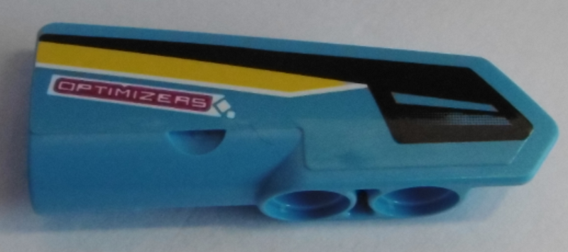 Technic, Panel Fairing #22 Very Small Smooth, Side A with 'OPTIMIZERS' Black and Yellow Stripes Pattern (Sticker) - Set 42095