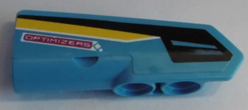 Technic, Panel Fairing #22 Very Small Smooth, Side A with 'OPTIMIZERS', Black and Yellow Stripes Pattern (Sticker) - Set 42095