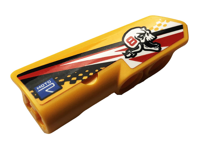 Technic, Panel Fairing #22 Very Small Smooth, Side A with Skull, Number 8 and 'MOTOR' Pattern (Sticker) - Set 42101