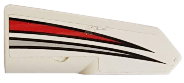 Technic, Panel Fairing #22 Very Small Smooth, Side A with Red and Silver Tapered Stripes Pattern (Sticker) - Set 42057
