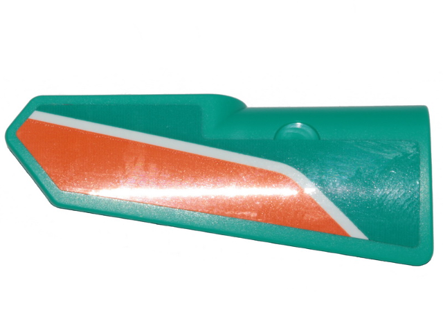 Technic, Panel Fairing #22 Very Small Smooth, Side A with Orange and White Stripes Pattern (Sticker) - Set 42117