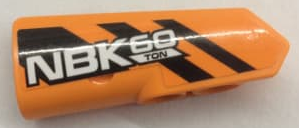 Technic, Panel Fairing #22 Very Small Smooth, Side A with 'NBK60 TON' and Black Stripes Pattern (Sticker) - Set 42062