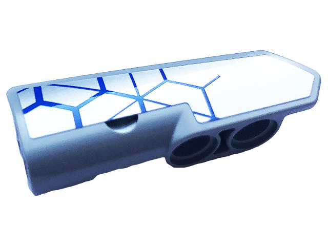 Technic, Panel Fairing #22 Very Small Smooth, Side A with Silver and Blue Race Pattern (Sticker) - Set 42123