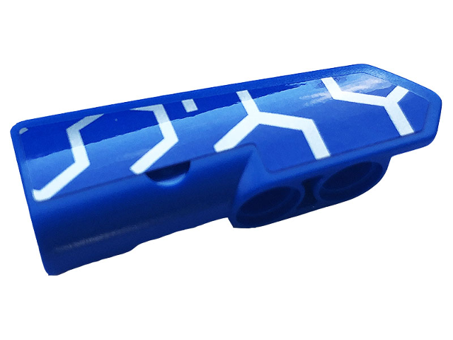 Technic, Panel Fairing #22 Very Small Smooth, Side A with Silver and Blue Race Pattern (Sticker) - Set 42123