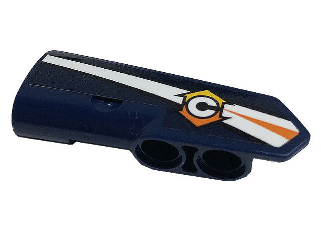 Technic, Panel Fairing #22 Very Small Smooth, Side A with Orange and White Stripe, Letter C and Arrows Pattern (Sticker) - Set 42112