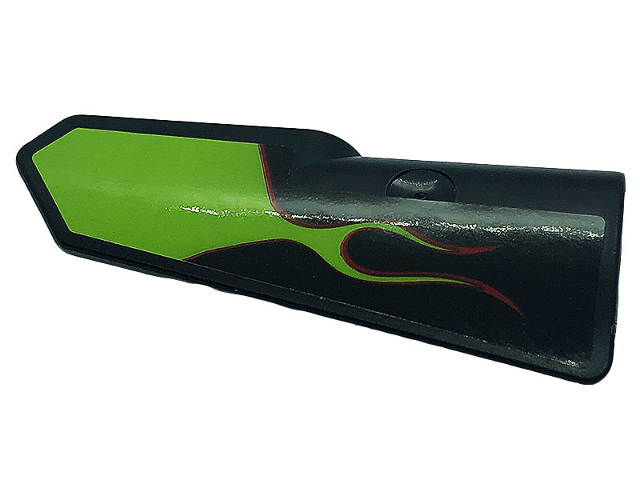 Technic, Panel Fairing #22 Very Small Smooth, Side A with Lime Flames Pattern (Sticker) - Set 42118