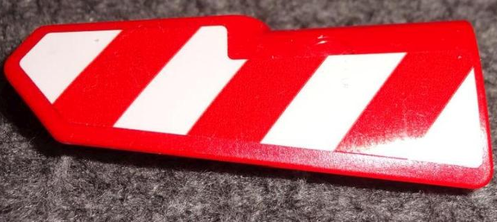 Technic, Panel Fairing #22 Very Small Smooth, Side A with Red and White Danger Stripes Pattern (Sticker) - Set 42075