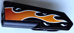 Technic, Panel Fairing #22 Very Small Smooth, Side A with Orange Flames with White Outline Pattern (Sticker) - Set 42106