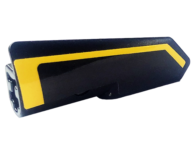 Technic, Panel Fairing #22 Very Small Smooth, Side A with Bent Yellow Stripe Pattern (Sticker) - Set 42094