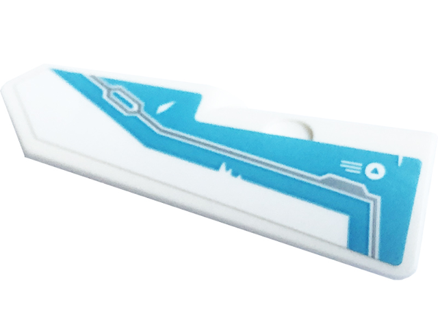 Technic, Panel Fairing #22 Very Small Smooth, Side A with Medium Azure Stripe, Triangle in Circle and Silver Hull Plate Outlines Pattern (Sticker) - Set 71791