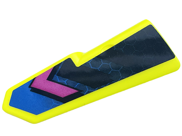 Technic, Panel Fairing #22 Very Small Smooth, Side A with Blue Honeycomb and Black and Dark Pink Chevrons Pattern (Sticker) - Set 42164