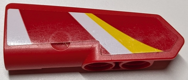 Technic, Panel Fairing #22 Very Small Smooth, Side A with White and Yellow Stripes Pattern (Sticker) - Set 42125