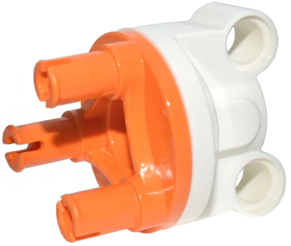 Technic, Steering Axle with 2 Pin Holes with Orange Wheel Hub 3 Pins Round (11950 / 92909)