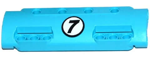Technic, Panel Curved 11 x 3 with 10 Pin Holes through Panel Surface with Black Number 7 in White Circle Pattern (Sticker) - Set 42050