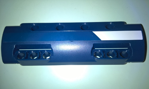 Technic, Panel Curved 11 x 3 with 10 Pin Holes through Panel Surface with White Stripe Pattern Model Left Side (Sticker) - Set 41999